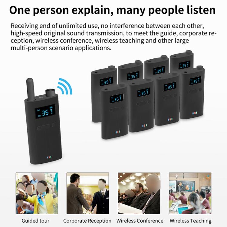 2.4G Wireless Office Conference Tour Guide Explainer One-Way One-To-Many Explainer Microphone, Specification: YWI22 Transmitter(Black) - Handheld Walkie Talkie by buy2fix | Online Shopping UK | buy2fix
