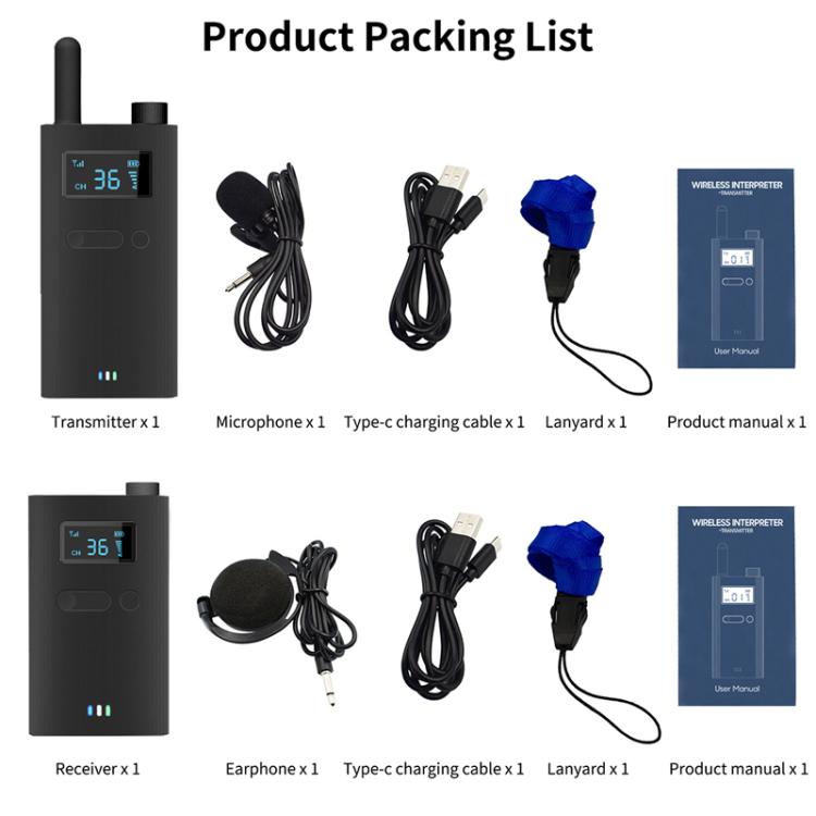 2.4G Wireless Office Conference Tour Guide Explainer One-Way One-To-Many Explainer Microphone, Specification: YWI22 Receiver(Black) - Handheld Walkie Talkie by buy2fix | Online Shopping UK | buy2fix