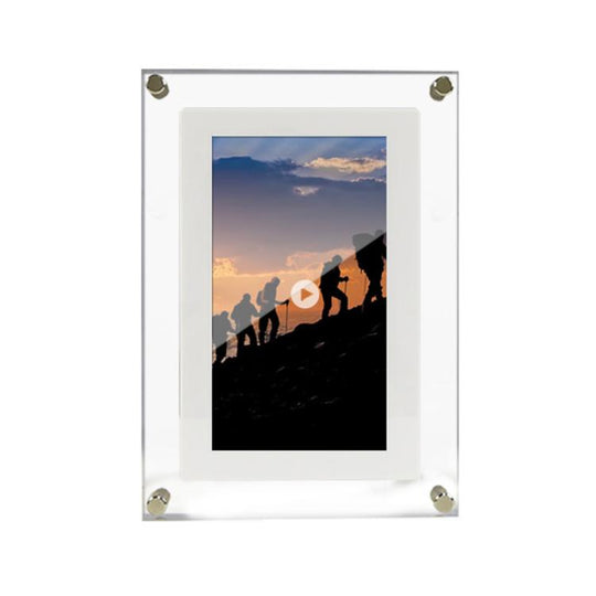 10.1 inch Transparent Acrylic Digital Photo Frame Video Picture Music Player Electronic Album Gift(US Plug)
