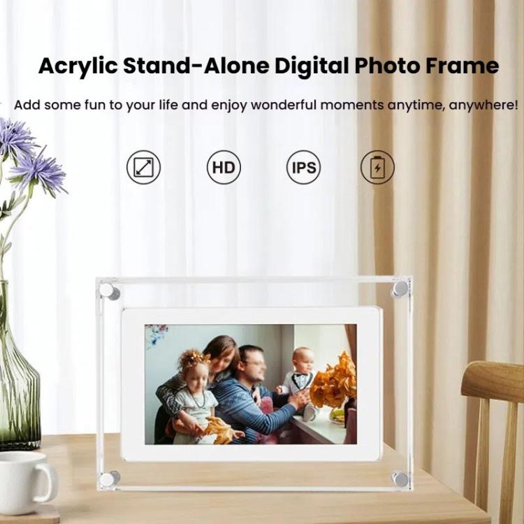 10.1 inch Transparent Acrylic Digital Photo Frame Video Picture Music Player Electronic Album Gift(AU Plug) - 11 inch Below by buy2fix | Online Shopping UK | buy2fix