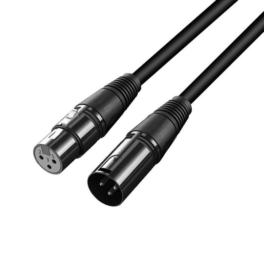VEGGIEG Male to Female Microphone Stereo Microphone Cable Amplifier XLR Balanced Copper Cannon Audio Cable, Length: 0.5m(Black)