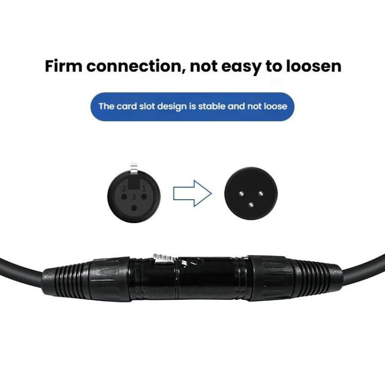 VEGGIEG Male to Female Microphone Stereo Microphone Cable Amplifier XLR Balanced Copper Cannon Audio Cable, Length: 10m(Black) - Microphone Audio Cable & Connector by VEGGIEG | Online Shopping UK | buy2fix