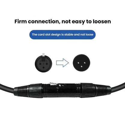 VEGGIEG Male to Female Microphone Stereo Microphone Cable Amplifier XLR Balanced Copper Cannon Audio Cable, Length: 3m(Black) - Microphone Audio Cable & Connector by VEGGIEG | Online Shopping UK | buy2fix