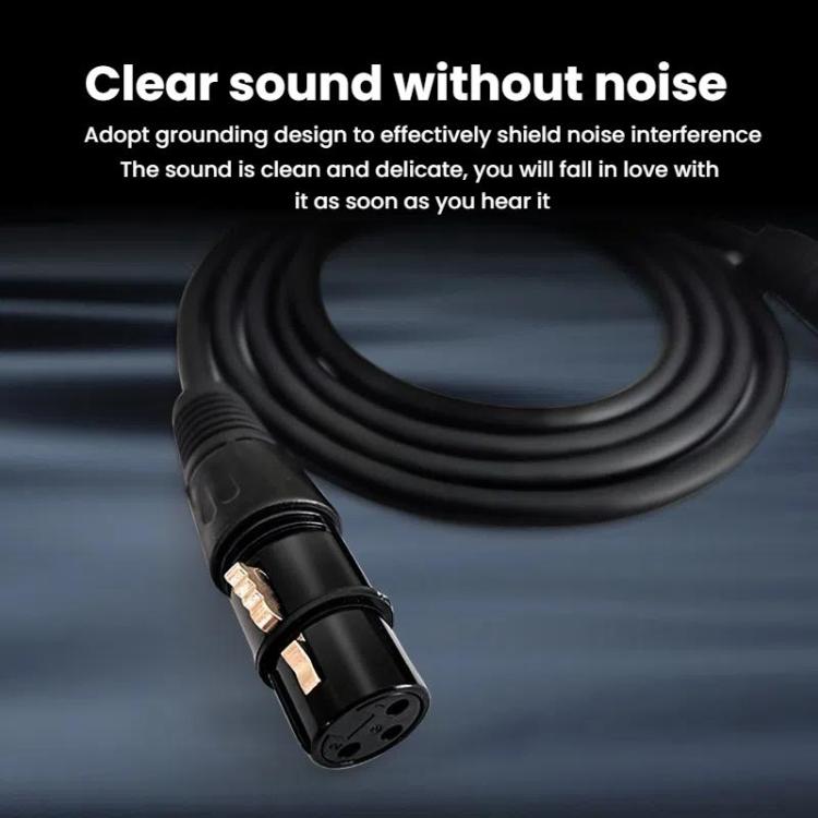 VEGGIEG Male to Female Microphone Stereo Microphone Cable Amplifier XLR Balanced Copper Cannon Audio Cable, Length: 0.3m(Black) - Microphone Audio Cable & Connector by VEGGIEG | Online Shopping UK | buy2fix