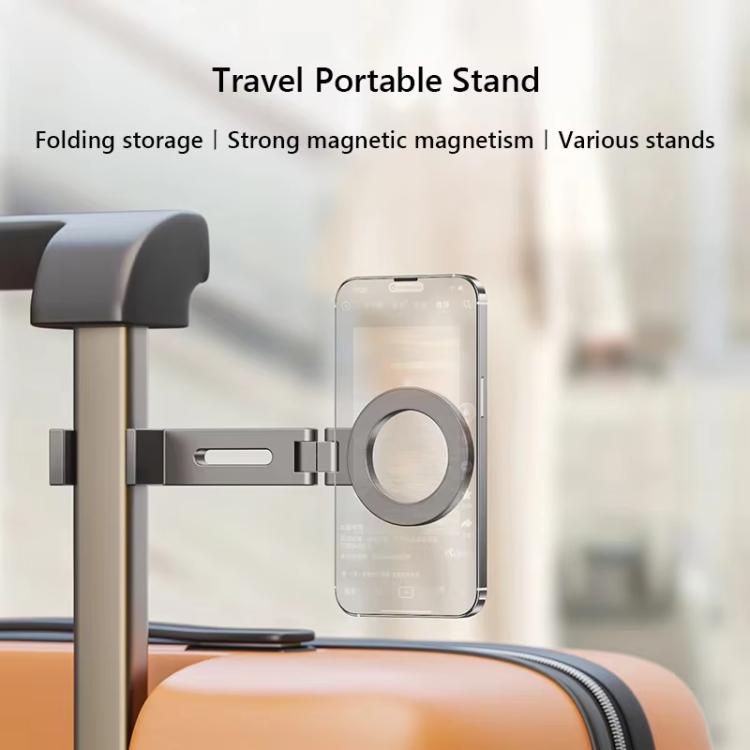 Travel Portable Magnetic Phone Holder Flexible Rotation Hands-Free Airplane Phone Mount(Silver) - Desktop Holder by buy2fix | Online Shopping UK | buy2fix