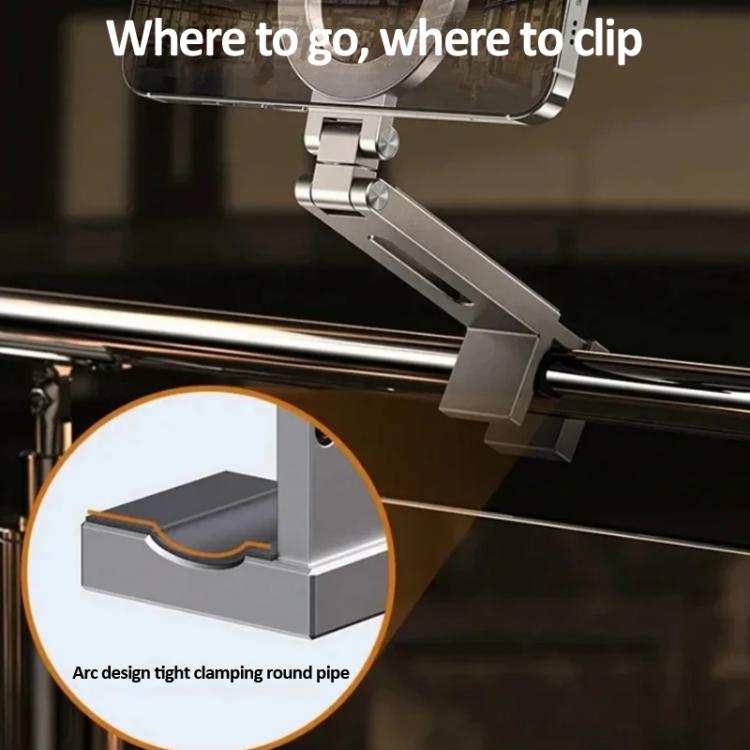 Travel Portable Magnetic Phone Holder Flexible Rotation Hands-Free Airplane Phone Mount(Silver) - Desktop Holder by buy2fix | Online Shopping UK | buy2fix