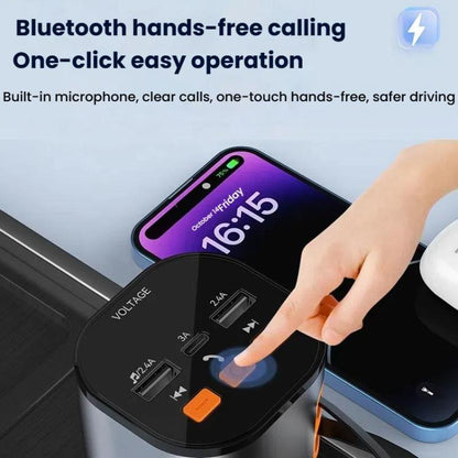 Multifunctional PD Bluetooth-Compatible USB Cigarette Lighter Car Fast Charging(8 Pin+TYPE-C) - Car Charger by buy2fix | Online Shopping UK | buy2fix