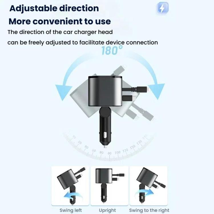Multifunctional PD Bluetooth-Compatible USB Cigarette Lighter Car Fast Charging(8 Pin+TYPE-C) - Car Charger by buy2fix | Online Shopping UK | buy2fix