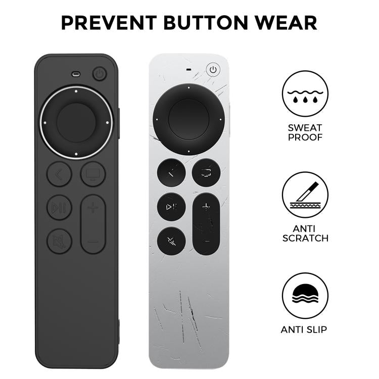 For Apple TV Siri Remote 2 / 3 AhaStyle PT167 Remote Control Silicone Protective Case(Black) - Remote Control Covers by AhaStyle | Online Shopping UK | buy2fix