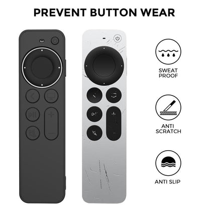 For Apple TV Siri Remote 2 / 3 AhaStyle PT167 Remote Control Silicone Protective Case(Black) - Remote Control Covers by AhaStyle | Online Shopping UK | buy2fix