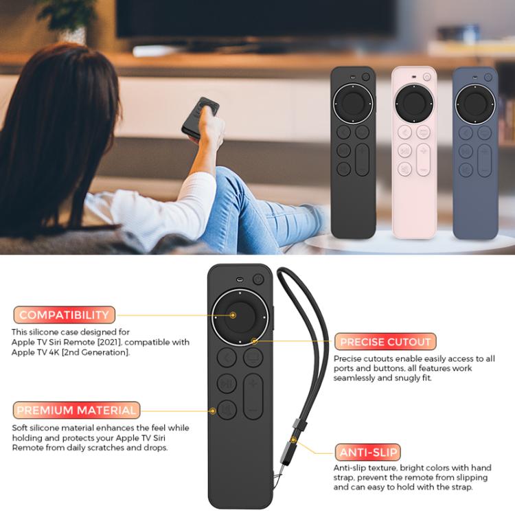For Apple TV Siri Remote 2 / 3 AhaStyle PT167 Remote Control Silicone Protective Case(Blue) - Remote Control Covers by AhaStyle | Online Shopping UK | buy2fix