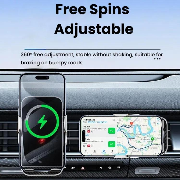 Car Air Outlet Wireless Charging Infrared Automatic Opening Closing Bracket(Gray) - Wireless Charger Holders by buy2fix | Online Shopping UK | buy2fix