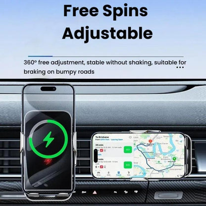 Car Air Outlet Wireless Charging Infrared Automatic Opening Closing Bracket(Gray) - Wireless Charger Holders by buy2fix | Online Shopping UK | buy2fix