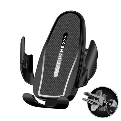 Carbon Fiber Clip-on Gravity Air Outlet Car Phone Holder, Color: Black Straight Clip - Universal Car Holders by buy2fix | Online Shopping UK | buy2fix