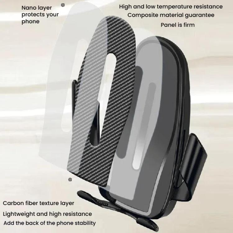 Carbon Fiber Clip-on Gravity Air Outlet Car Phone Holder, Color: Black Straight Clip - Universal Car Holders by buy2fix | Online Shopping UK | buy2fix