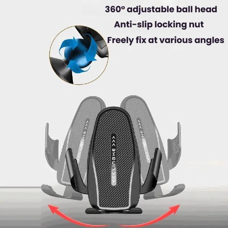 Carbon Fiber Clip-on Gravity Air Outlet Car Phone Holder, Color: Black Straight Clip - Universal Car Holders by buy2fix | Online Shopping UK | buy2fix