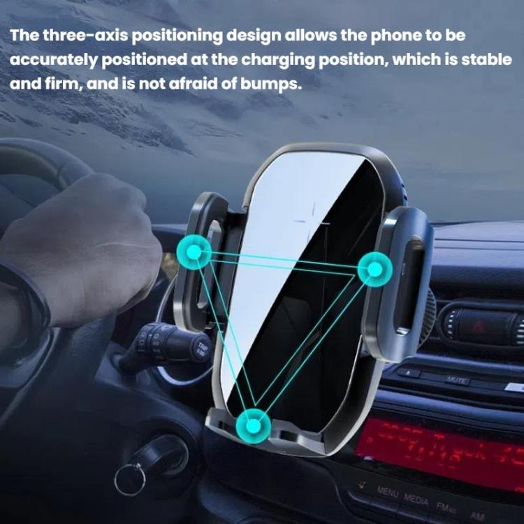 15W Wireless Induction Snap-on Charging Car Air Outlet Phone Holder, Color: White + Car Charger Head - Wireless Charger Holders by buy2fix | Online Shopping UK | buy2fix