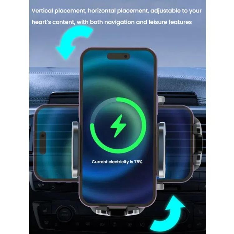 15W Wireless Induction Snap-on Charging Car Air Outlet Phone Holder, Color: White + Car Charger Head - Wireless Charger Holders by buy2fix | Online Shopping UK | buy2fix