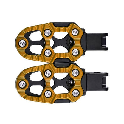 JT-001-1 CNC Aluminum Alloy Wear-resistant and Non-slip Pedals Universal Rear Pedals(Yellow) - Replacement Parts by buy2fix | Online Shopping UK | buy2fix