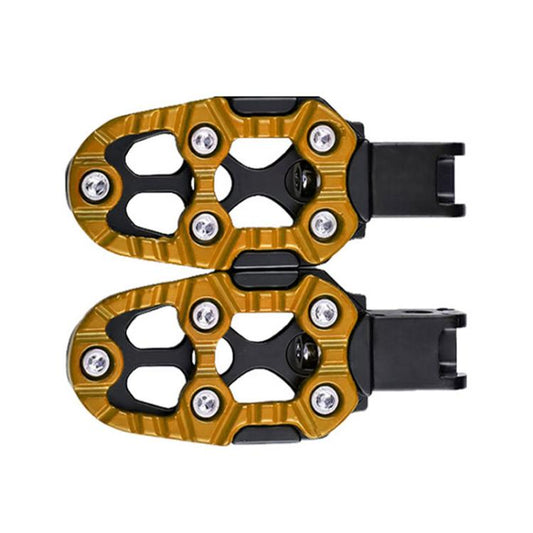 JT-001-1 CNC Aluminum Alloy Wear-resistant and Non-slip Pedals Universal Rear Pedals(Yellow) - Replacement Parts by buy2fix | Online Shopping UK | buy2fix