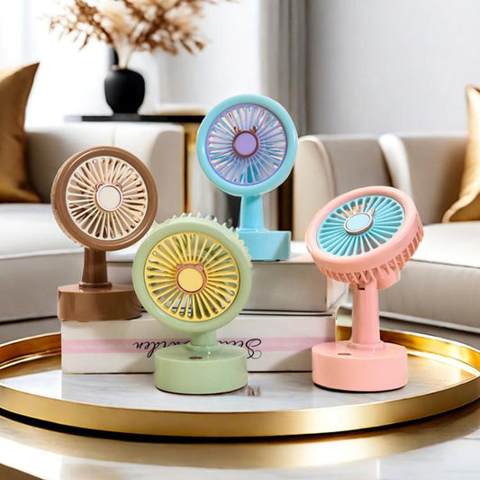 Student USB Small Desktop Fan Replaceable Animal Ears Multi-Speed Lithium Battery Mute Fan, Color: Green Bear - Electric Fans by buy2fix | Online Shopping UK | buy2fix