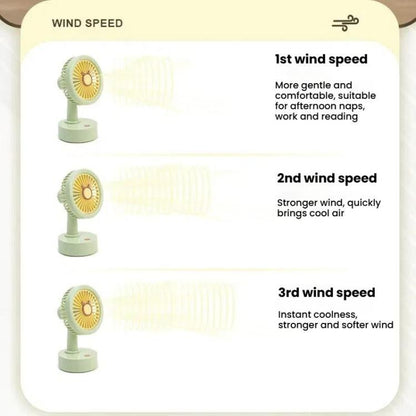 Student USB Small Desktop Fan Replaceable Animal Ears Multi-Speed Lithium Battery Mute Fan, Color: Pink Bear - Electric Fans by buy2fix | Online Shopping UK | buy2fix