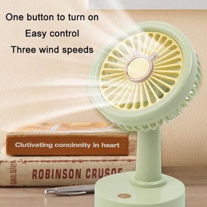 Student USB Small Desktop Fan Replaceable Animal Ears Multi-Speed Lithium Battery Mute Fan, Color: Green Bear - Electric Fans by buy2fix | Online Shopping UK | buy2fix
