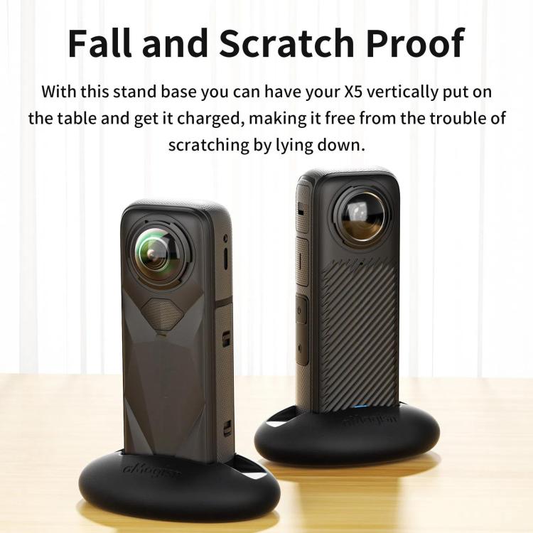 For Insta360 X5 / X4 aMagisn Silicone Base Desktop Stand Car Dashboard Holder(Black) - Mount & Holder by aMagisn | Online Shopping UK | buy2fix