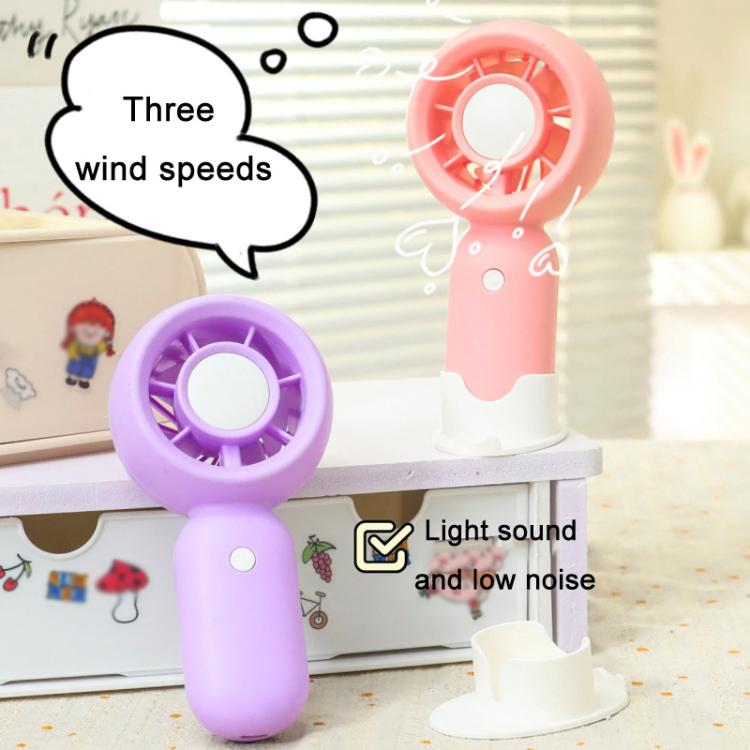 Handheld Rechargeable Fan Outdoor Camping Cooling Fan With Phone Holder Base(Green) - Electric Fans by buy2fix | Online Shopping UK | buy2fix