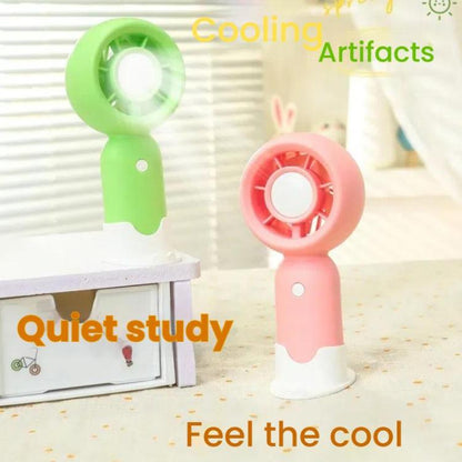 Handheld Rechargeable Fan Outdoor Camping Cooling Fan With Phone Holder Base(Yellow) - Electric Fans by buy2fix | Online Shopping UK | buy2fix