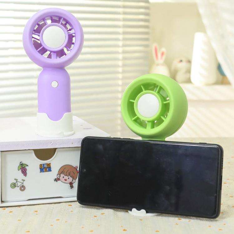 Handheld Rechargeable Fan Outdoor Camping Cooling Fan With Phone Holder Base(Green) - Electric Fans by buy2fix | Online Shopping UK | buy2fix