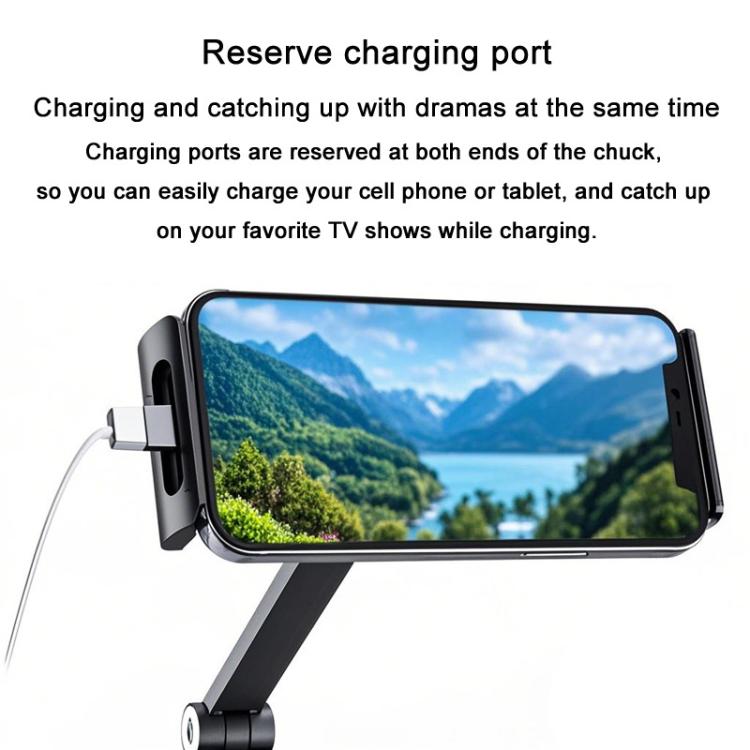 For 4.7-12.9inch Cell Phone Tablet PC Universal Bracket Base 360 Rotation Foldable Wall Mounted Support Holder Clip(Dark Gray) - Shower & Wall Mounts by buy2fix | Online Shopping UK | buy2fix