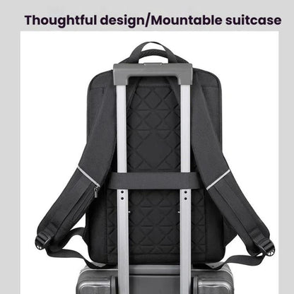 15.6-16.6 Inch Hard Shell Laptop Backpack with USB+Type-C Charging Ports Unisex Anti-Theft  Business Travel Bag Airbag Gray - Backpack by buy2fix | Online Shopping UK | buy2fix