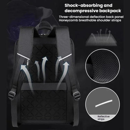 15.6-16.6 Inch Hard Shell Laptop Backpack with USB+Type-C Charging Ports Unisex Anti-Theft  Business Travel Bag Black - Backpack by buy2fix | Online Shopping UK | buy2fix