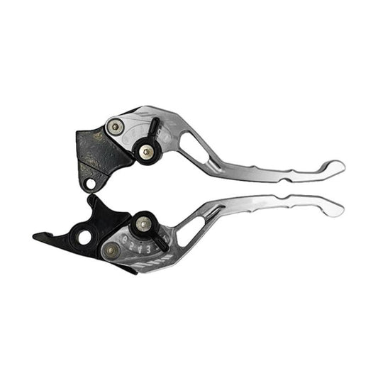 1pair TJSB-032 Aluminum Alloy Left Drum Right Disc Handle Brake Clutch Horn Handlebar Lever(Silver) - Motorbike Brakes by buy2fix | Online Shopping UK | buy2fix