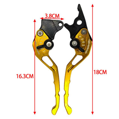 1pair TJSB-032 Aluminum Alloy Left Drum Right Disc Handle Brake Clutch Horn Handlebar Lever(Gold) - Motorbike Brakes by buy2fix | Online Shopping UK | buy2fix