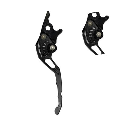 1pair TJSB-032 Aluminum Alloy Left Drum Right Disc Handle Brake Clutch Horn Handlebar Lever(Black) - Motorbike Brakes by buy2fix | Online Shopping UK | buy2fix