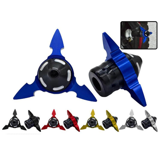 1pair QCB-034 Aluminum Alloy Dart Front Fork Cup Wheel Anti-fall Wear-resistant Decorative Cup(Blue) - Protective Gear by buy2fix | Online Shopping UK | buy2fix