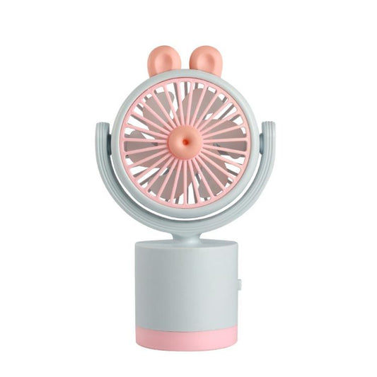 Cartoon Rabbit Desktop Fan USB Charging Handheld Fan Up And Down Adjustable Wind Direction(Light Blue) - Electric Fans by buy2fix | Online Shopping UK | buy2fix