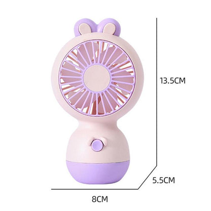 Cute Cartoon Rabbit Desktop Fan Children Summer Cool Gifts Handheld Rechargeable Fan(Light Blue) - Electric Fans by buy2fix | Online Shopping UK | buy2fix