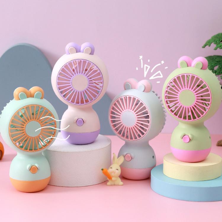 Cute Cartoon Rabbit Desktop Fan Children Summer Cool Gifts Handheld Rechargeable Fan(Light Blue) - Electric Fans by buy2fix | Online Shopping UK | buy2fix