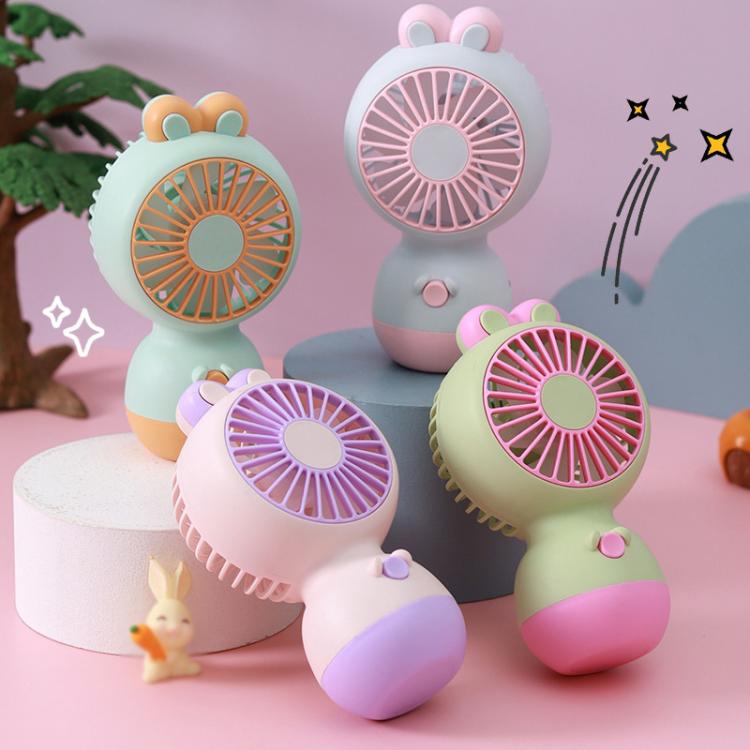 Cute Cartoon Rabbit Desktop Fan Children Summer Cool Gifts Handheld Rechargeable Fan(Light Blue) - Electric Fans by buy2fix | Online Shopping UK | buy2fix