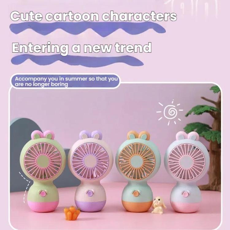 Cute Cartoon Rabbit Desktop Fan Children Summer Cool Gifts Handheld Rechargeable Fan(Light Blue) - Electric Fans by buy2fix | Online Shopping UK | buy2fix
