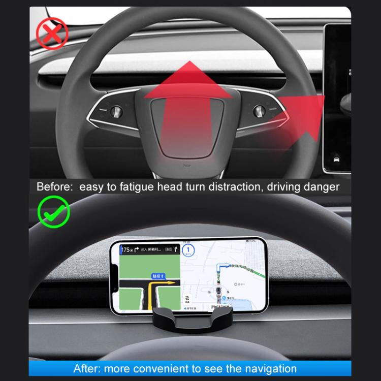 For Tesla New Model Y / 3 Car Dashboard Silicone Cell Phone Navigation Mount - Special Car Holders by buy2fix | Online Shopping UK | buy2fix