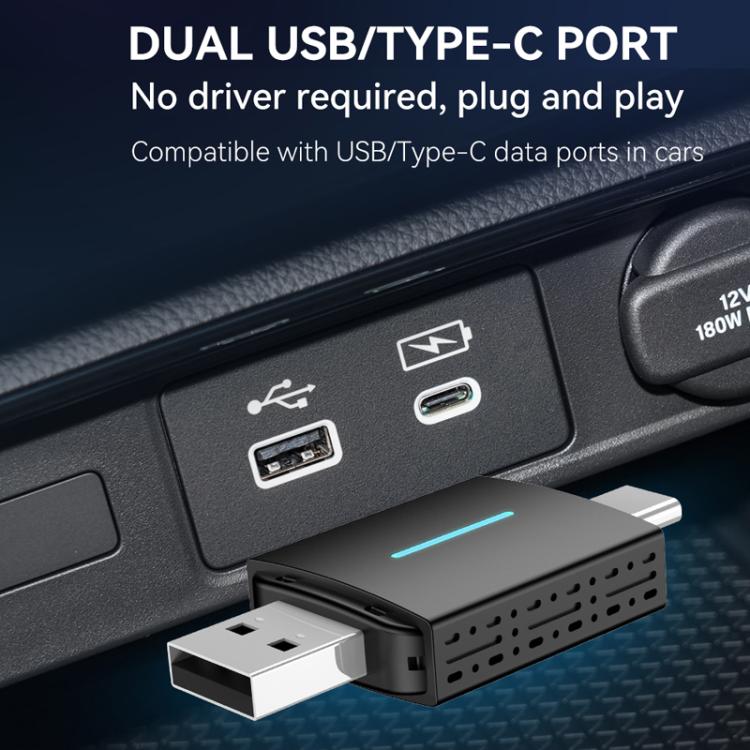 Car Wired Dual-port CarPlay/Android 2 in 1 Converts To Wireless Box - Bluetooth Adapters by buy2fix | Online Shopping UK | buy2fix