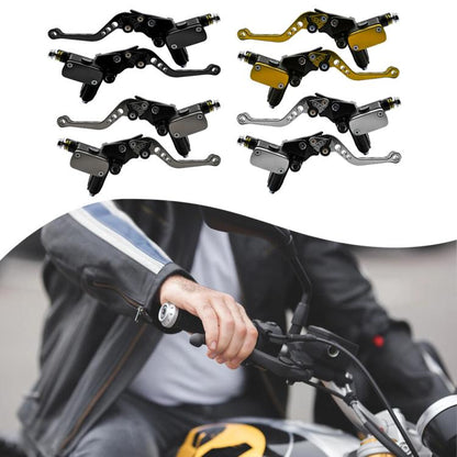 1pair Universal Aluminum Alloy Left and Right Hydraulic Clutch Motorcycle Brake Pump(Titanium) - Motorbike Brakes by buy2fix | Online Shopping UK | buy2fix