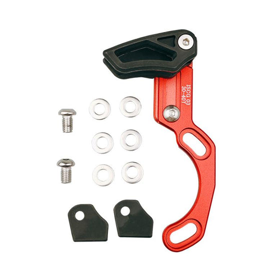 Bicycle Front Derailleur Single-Plate Positive Negative Tooth Chain Guide, Color: ISG03 Model Red