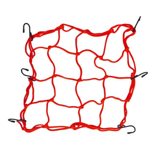 Motorcycle Scooter Fuel Tank Mesh Bag 6 Hooks Elastic Webbing Expandable Mesh Bag(Red)