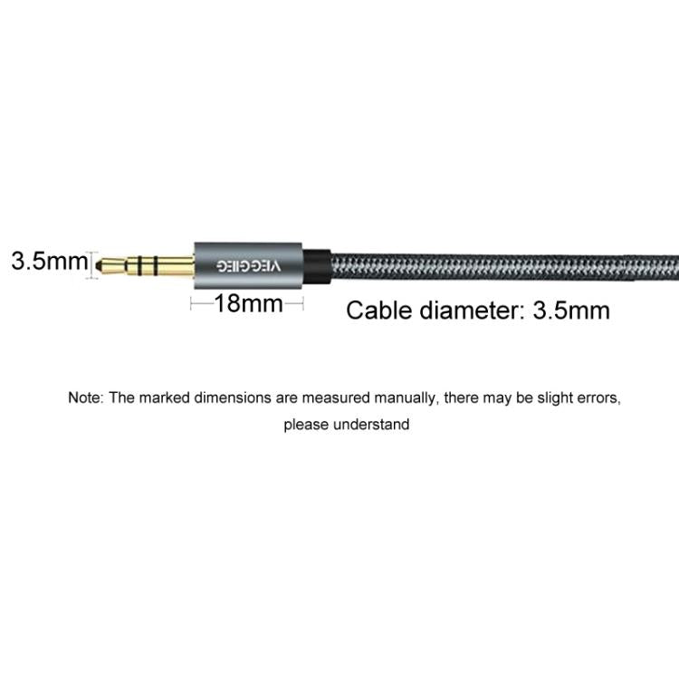 VegGieg Aux Car Audio Cable 3.5mm Male To Male Connection Cable For Phone Computer Stereo Amplifier Earphone, Length: 1m(Braided) - Microphone Audio Cable & Connector by VegGieg | Online Shopping UK | buy2fix