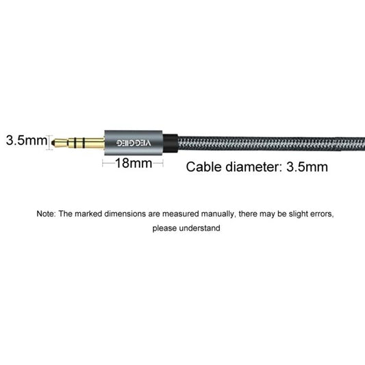 VegGieg Aux Car Audio Cable 3.5mm Male To Male Connection Cable For Phone Computer Stereo Amplifier Earphone, Length: 1m(Braided) - Microphone Audio Cable & Connector by VegGieg | Online Shopping UK | buy2fix